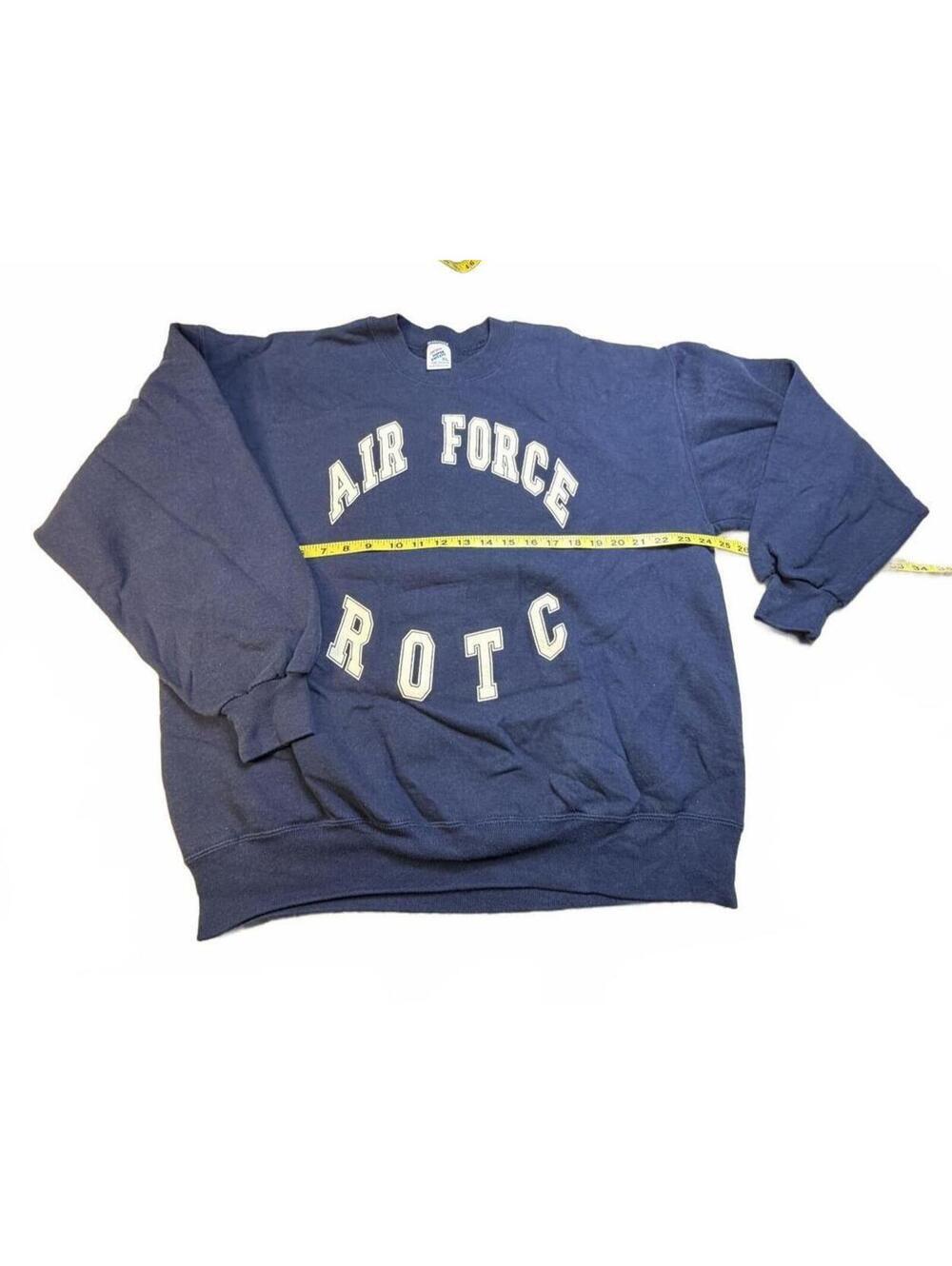 SWEATER PULLOVER Jerzees Super Sweats Air Force ROTC Navy Blue Sweatshirt XL